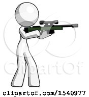 Poster, Art Print Of White Design Mascot Woman Shooting Sniper Rifle