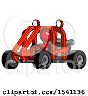 Poster, Art Print Of Red Design Mascot Man Riding Sports Buggy Side Angle View