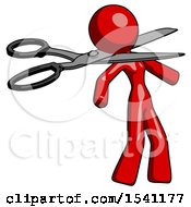 Poster, Art Print Of Red Design Mascot Woman Scissor Beheading Office Worker Execution