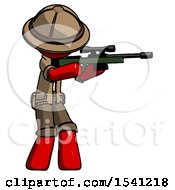 Poster, Art Print Of Red Explorer Ranger Man Shooting Sniper Rifle