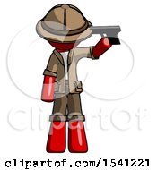 Red Explorer Ranger Man Suicide Gun Pose