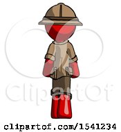 Poster, Art Print Of Red Explorer Ranger Man Walking Away Back View