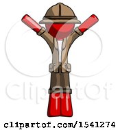 Poster, Art Print Of Red Explorer Ranger Man With Arms Out Joyfully