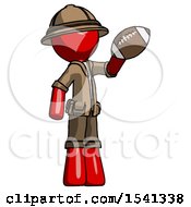 Poster, Art Print Of Red Explorer Ranger Man Holding Football Up