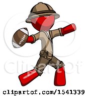 Red Explorer Ranger Man Throwing Football