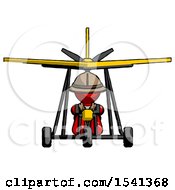 Poster, Art Print Of Red Explorer Ranger Man In Ultralight Aircraft Front View