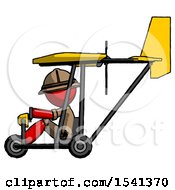 Poster, Art Print Of Red Explorer Ranger Man In Ultralight Aircraft Side View