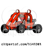 Poster, Art Print Of Red Explorer Ranger Man Riding Sports Buggy Side Angle View
