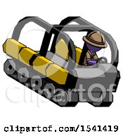 Poster, Art Print Of Purple Explorer Ranger Man Driving Amphibious Tracked Vehicle Top Angle View