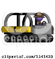 Poster, Art Print Of Purple Explorer Ranger Man Driving Amphibious Tracked Vehicle Side Angle View