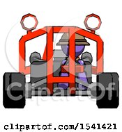 Poster, Art Print Of Purple Explorer Ranger Man Riding Sports Buggy Front View