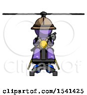 Purple Explorer Ranger Man Flying In Gyrocopter Front View