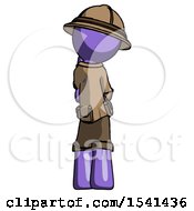 Poster, Art Print Of Purple Explorer Ranger Man Thinking Wondering Or Pondering Rear View