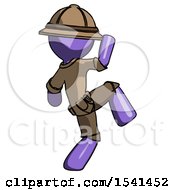 Poster, Art Print Of Purple Explorer Ranger Man Kick Pose Start