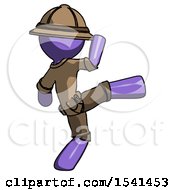 Poster, Art Print Of Purple Explorer Ranger Man Kick Pose