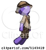 Poster, Art Print Of Purple Explorer Ranger Man Floating Through Air Right