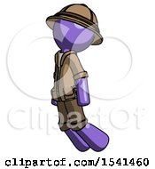 Poster, Art Print Of Purple Explorer Ranger Man Floating Through Air Left