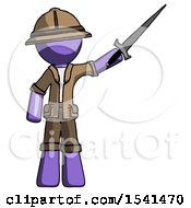 Poster, Art Print Of Purple Explorer Ranger Man Holding Sword In The Air Victoriously