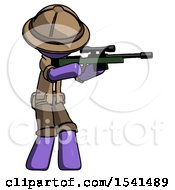 Poster, Art Print Of Purple Explorer Ranger Man Shooting Sniper Rifle