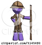 Poster, Art Print Of Purple Explorer Ranger Man Holding Staff Or Bo Staff
