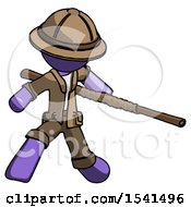 Poster, Art Print Of Purple Explorer Ranger Man Bo Staff Action Hero Kung Fu Pose