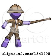 Purple Explorer Ranger Man Bo Staff Pointing Right Kung Fu Pose