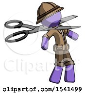 Poster, Art Print Of Purple Explorer Ranger Man Scissor Beheading Office Worker Execution