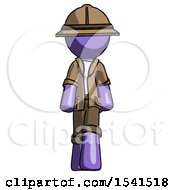 Poster, Art Print Of Purple Explorer Ranger Man Walking Front View