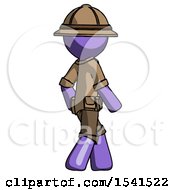 Poster, Art Print Of Purple Explorer Ranger Man Walking Away Direction Right View