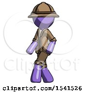 Poster, Art Print Of Purple Explorer Ranger Man Man Walking Turned Left Front View