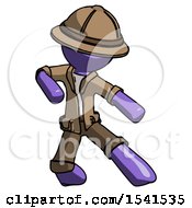 Poster, Art Print Of Purple Explorer Ranger Man Karate Defense Pose Right