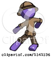 Poster, Art Print Of Purple Explorer Ranger Man Karate Defense Pose Left