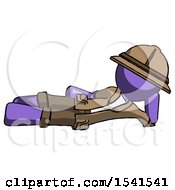 Poster, Art Print Of Purple Explorer Ranger Man Reclined On Side