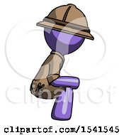 Poster, Art Print Of Purple Explorer Ranger Man Squatting Facing Right