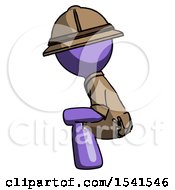 Poster, Art Print Of Purple Explorer Ranger Man Squatting Facing Left