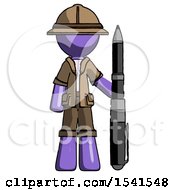 Purple Explorer Ranger Man Holding Large Pen