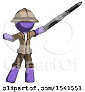 Purple Explorer Ranger Man Demonstrating That Indeed The Pen Is Mightier