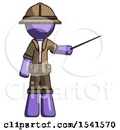 Poster, Art Print Of Purple Explorer Ranger Man Teacher Or Conductor With Stick Or Baton Directing
