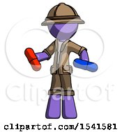 Poster, Art Print Of Purple Explorer Ranger Man Red Pill Or Blue Pill Concept
