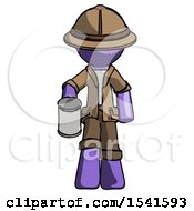 Poster, Art Print Of Purple Explorer Ranger Man Begger Holding Can Begging Or Asking For Charity