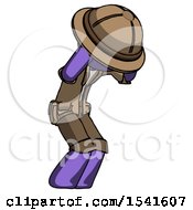 Poster, Art Print Of Purple Explorer Ranger Man With Headache Or Covering Ears Turned To His Right
