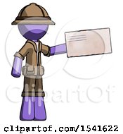 Poster, Art Print Of Purple Explorer Ranger Man Holding Large Envelope