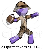 Poster, Art Print Of Purple Explorer Ranger Man Throwing Football