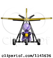 Poster, Art Print Of Purple Design Mascot Man In Ultralight Aircraft Front View