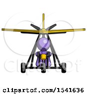 Purple Design Mascot Man In Ultralight Aircraft Front View