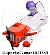 Poster, Art Print Of Purple Design Mascot Man In Geebee Stunt Plane Descending View