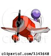 Poster, Art Print Of Purple Design Mascot Woman Flying In Geebee Stunt Plane Viewed From Below