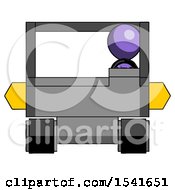 Poster, Art Print Of Purple Design Mascot Man Driving Amphibious Tracked Vehicle Front View