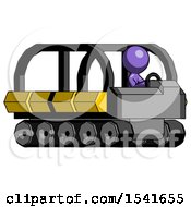 Poster, Art Print Of Purple Design Mascot Man Driving Amphibious Tracked Vehicle Side Angle View