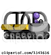 Poster, Art Print Of Purple Design Mascot Woman Driving Amphibious Tracked Vehicle Side Angle View